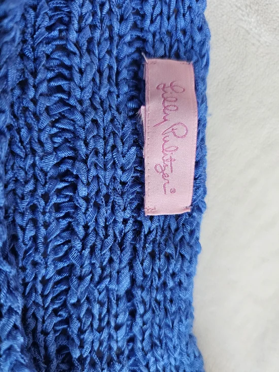 Lilly Pulitzer Cobalt Blue Open Knit Top - Picture 2 of 3